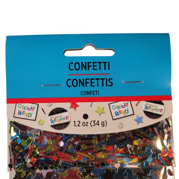 Officially Retired Party Confetti 1.2oz Stars, Dots & Signs 2 Packs Celebration - Picture 6 of 12